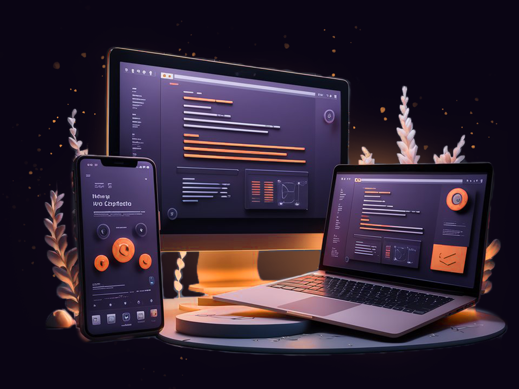laptop with abstract image
  